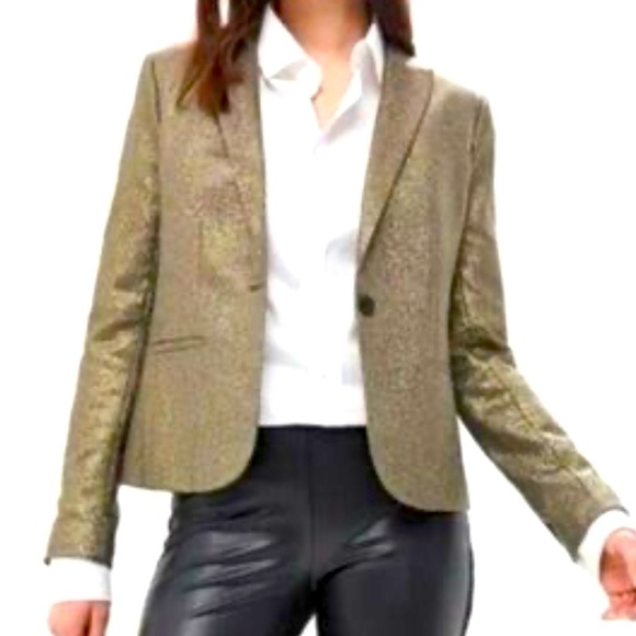 Banana Republic Metallic Gold Wool Blazer - Picture 3 of 15